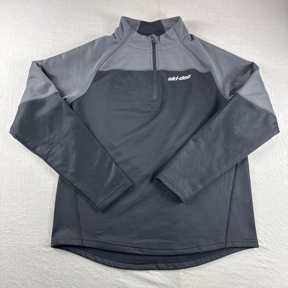 BRP Ski-Doo Pullover Mens M Black 1/4 Zip Sweatshirt Long Sleeve Outdoors Logo - Picture 1 of 6